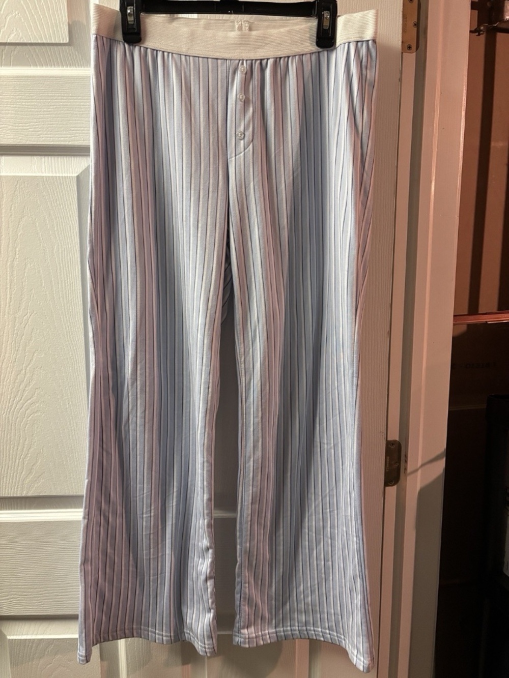 Orange Kiss Blue and White Striped Pajama Pants - Size M Women's